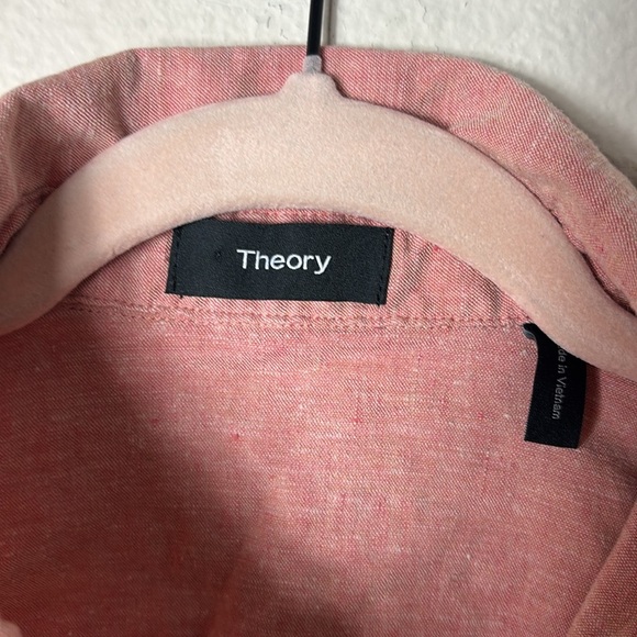 Theory Yarine Azalea Melange Linen Blend Sleeveless Button Down Top size Small - Picture 5 of 11